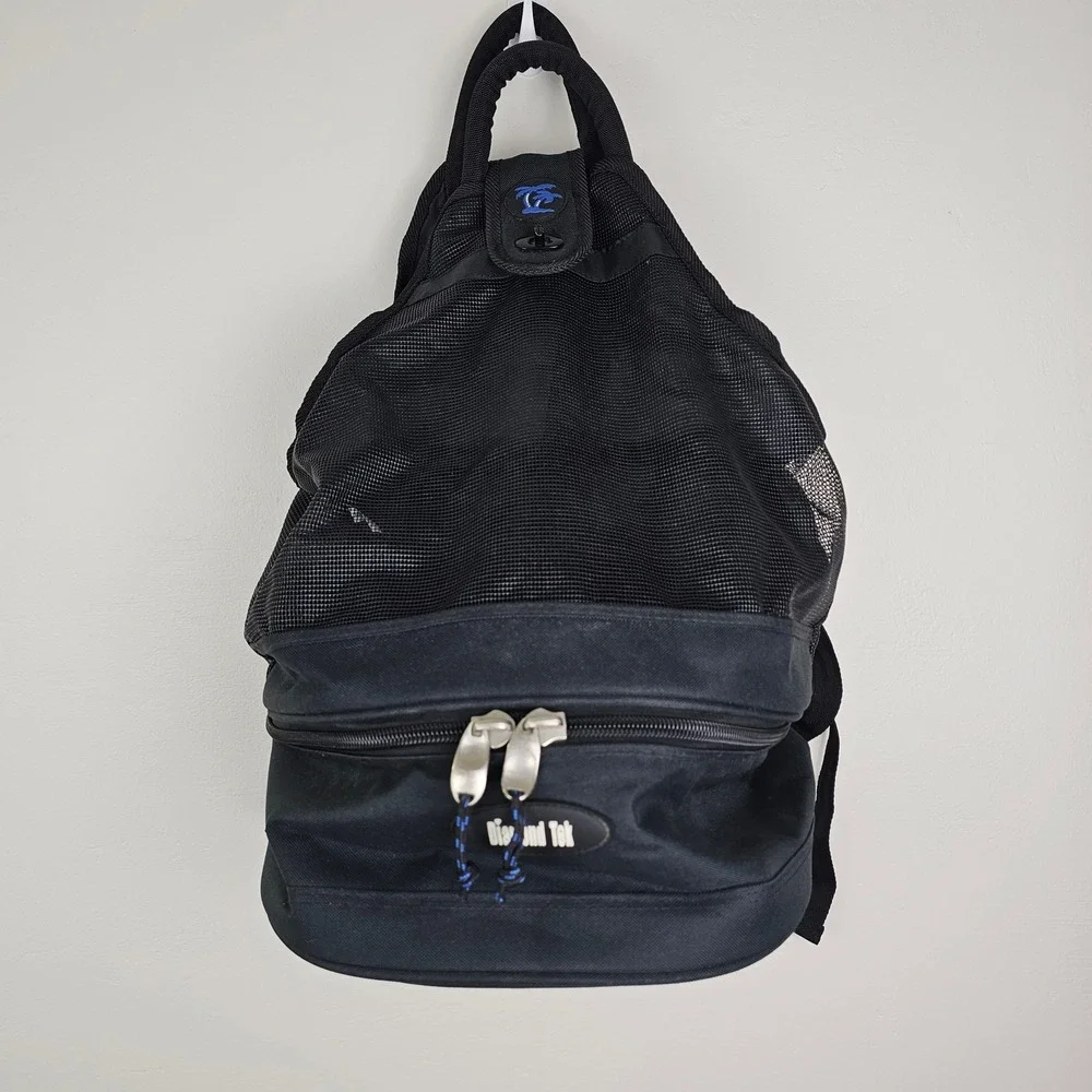 Diamond Tek Backpack OS Black Mesh Insulated Cooler Beach Bag Gorpcore